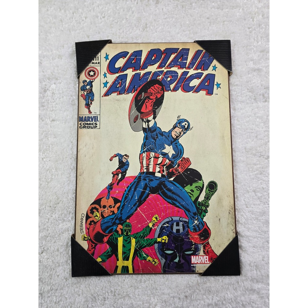 Marvel Captain America Comic #111 Wood Wall Art Plaque 13x19 Silver Buffalo Deco